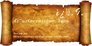 Öszterreicher Imre névjegykártya